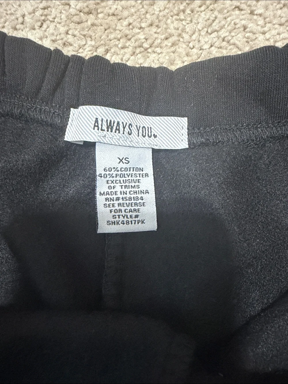 Always Black Elastic-Waist Athletic Shorts